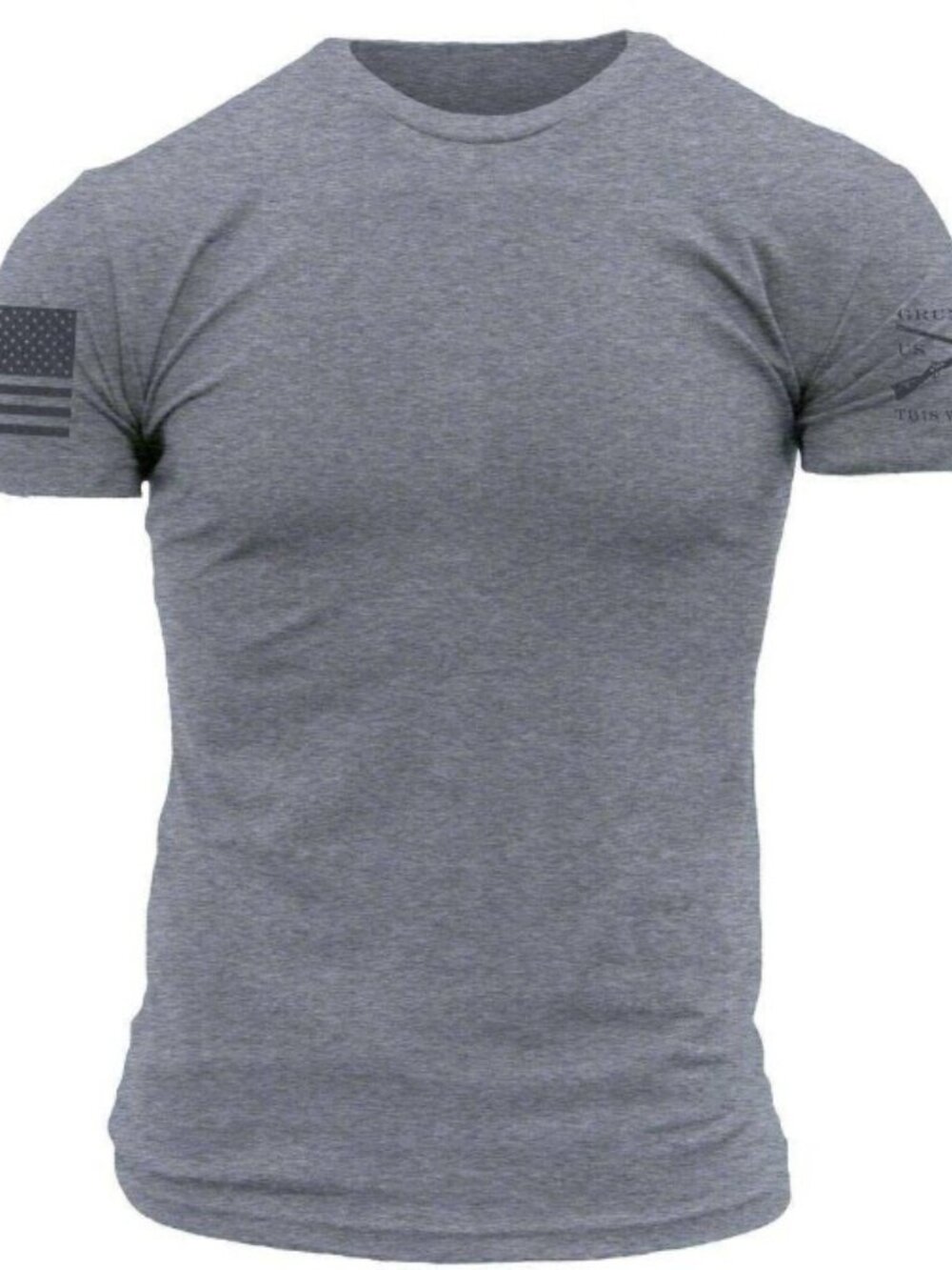 Grunt Style Men's Short Sleeve Tee in Gray with Sleeve Graphics